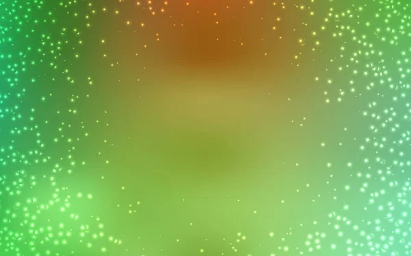 Ljus grön, gul vektor textur med Vintergatans stjärnor. — Stock vektor