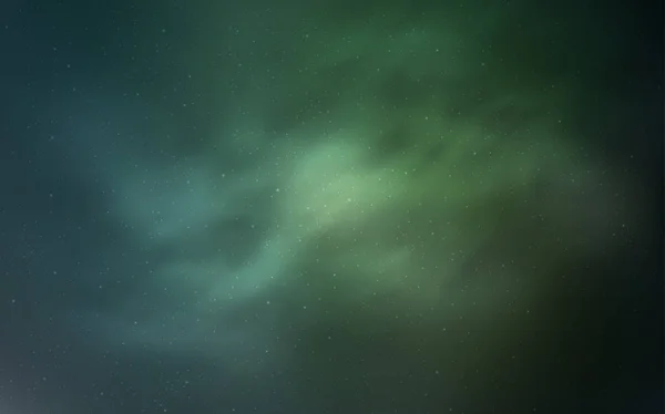 Hellblauer, grüner Vektorhintergrund mit Galaxiensternen. — Stockvektor