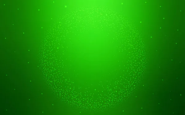 Textura vectorial verde claro con estrellas de Vía Láctea . — Vector de stock