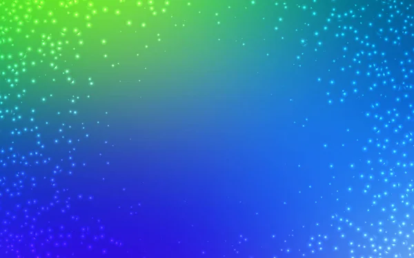 Světle modrá, zelená vektorová šablona s vesmírných hvězd. — Stockový vektor