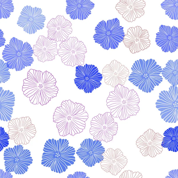 Modèle de doodle sans couture vecteur multicolore clair avec des fleurs . — Image vectorielle