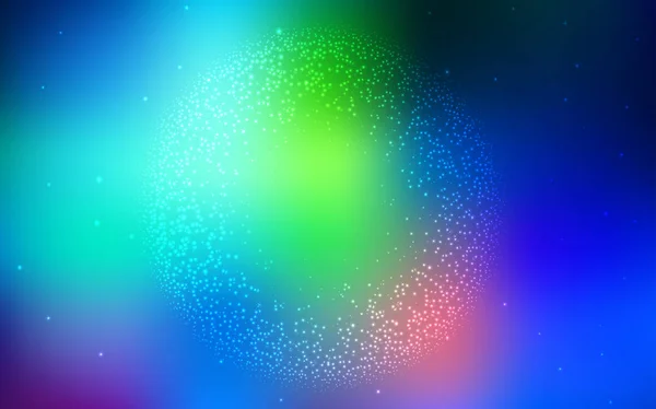 Hellblauer, grüner Vektorhintergrund mit Galaxiensternen. — Stockvektor