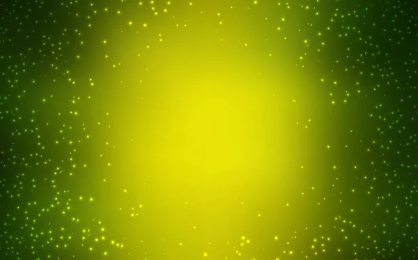 밝은 녹색, 공간 별이있는 노란색 벡터 템플릿. — 스톡 벡터