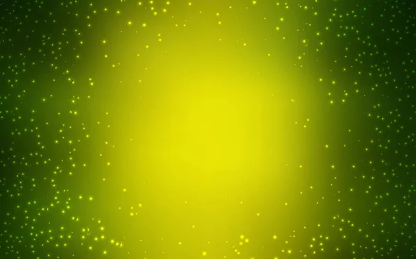 Modèle vectoriel vert clair, jaune avec étoiles spatiales . — Image vectorielle