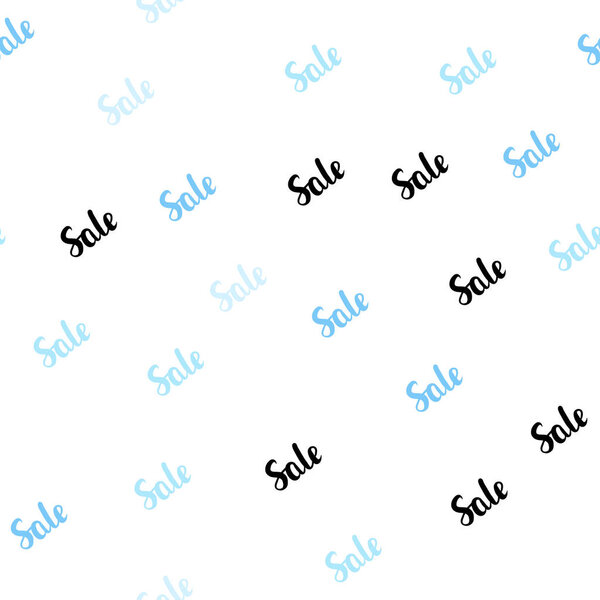 Light BLUE vector seamless texture with selling simbols.