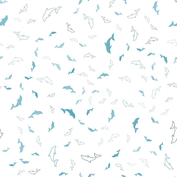 Ανοιχτό μπλε Διάνυσμα χωρίς υφή με δελφίνια. — Διανυσματικό Αρχείο