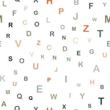 Açık Yeşil, Abc karakterleri ile Kırmızı vektör dikişsiz doku.