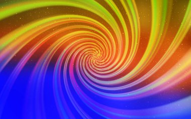 Açık mavi, galaksi yıldızları ile sarı vektör arka plan.