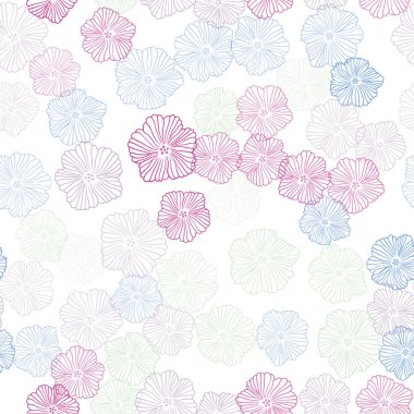 Çiçeklerle ışık Çok renkli vektör sorunsuz soyut desen.