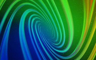 Açık mavi, yeşil vektör şablonu ile uzay yıldızları.