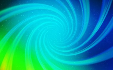 Açık mavi, gece gökyüzü yıldızlar ile yeşil vektör deseni.