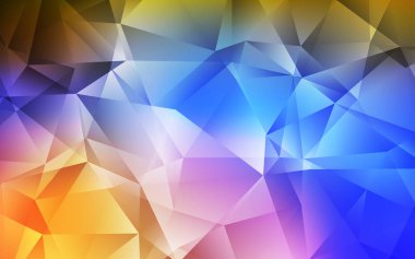 Açık Çok renkli vektör çokgen soyut fon.