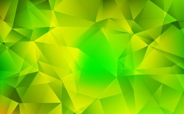 Açık Yeşil, Sarı vektör gradyan üçgenler şablonu.