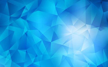 Açık mavi vektör üçgen mozaik arka plan.