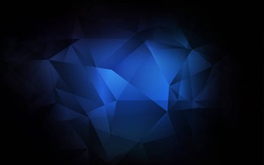 Koyu mavi vektör poligonal arka plan.