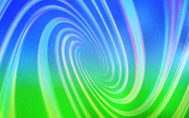 Açık mavi, yeşil vektör şablonu ile uzay yıldızları.