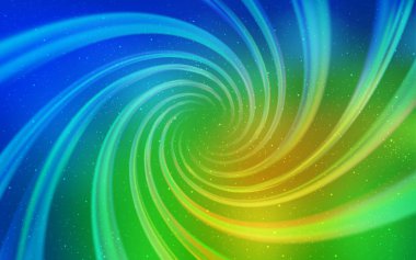 Açık mavi, kozmik yıldızlar ile yeşil vektör düzeni.