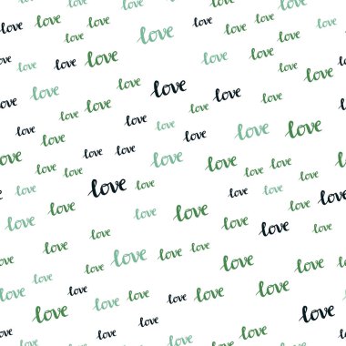 Açık Mavi, Yeşil vektör kesintisiz zemin ifade Love You ile.