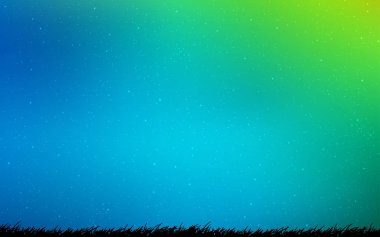 Açık mavi, astronomik yıldızlar ile yeşil vektör arka plan.