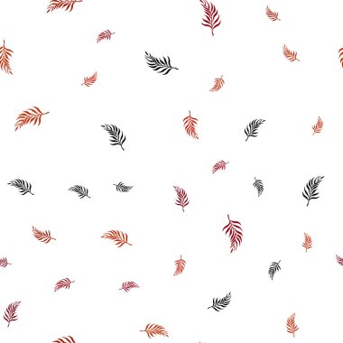 Koyu Yeşil, Kırmızı vektör dikişsiz zarif şablon yaprakları ile.