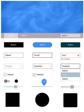 Açık Mavi, Sarı vektör malzeme tasarım kiti yıldız.