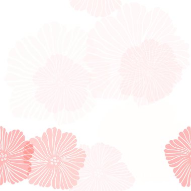 Çiçeklerle Açık Kırmızı vektör dikişsiz soyut tasarım.