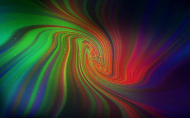 Koyu yeşil, gece gökyüzü yıldızları ile kırmızı vektör deseni.