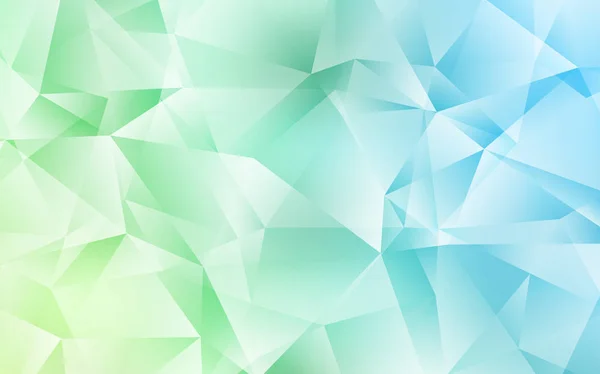 Licht blauw, groen vector gradiënt driehoeken textuur. — Stockvector