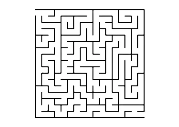 Vit vektor bakgrund med en svart labyrint. — Stock vektor