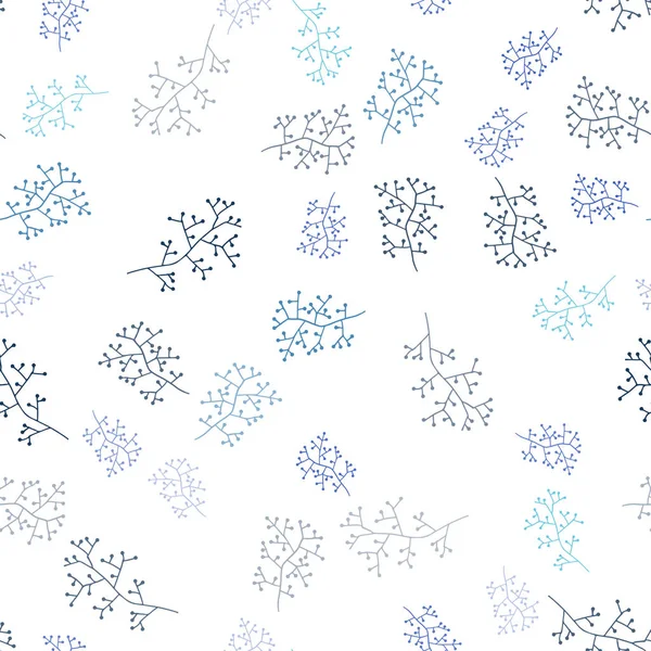 Vecteur bleu clair œuvre naturelle sans couture avec des branches . — Image vectorielle