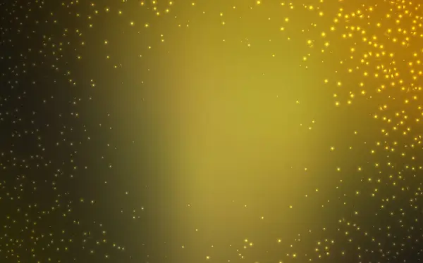 Donker groene, gele vector achtergrond met astronomische sterren. — Stockvector