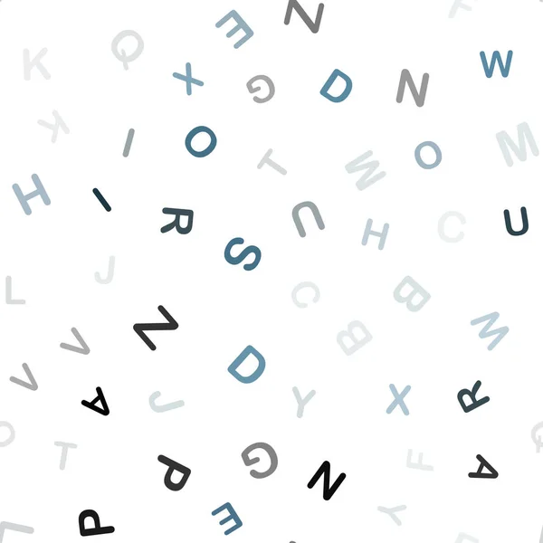 Fond sans couture vecteur bleu clair avec des signes d'alphabet . — Image vectorielle