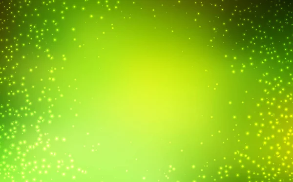 明るい緑、黄色のベクトルレイアウトと宇宙星. — ストックベクタ