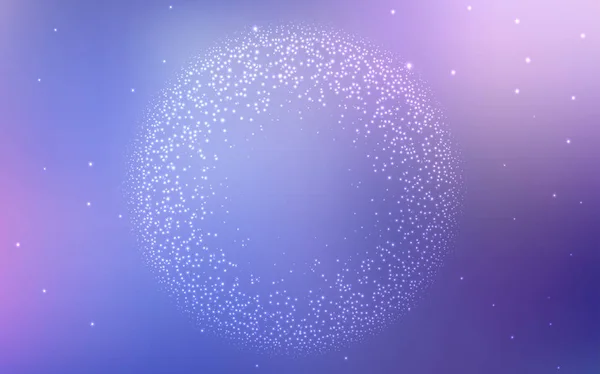 Rosa claro, fondo vectorial azul con estrellas de galaxias . — Vector de stock