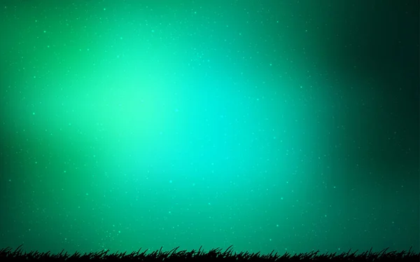 Diseño vectorial verde claro con estrellas cósmicas . — Vector de stock