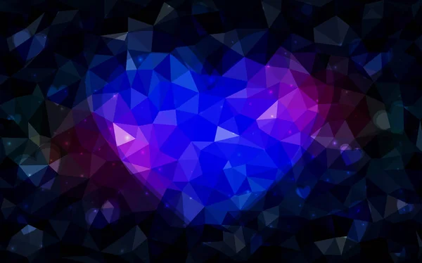 Azul oscuro, fondo de vector rojo con corazones dulces . — Vector de stock