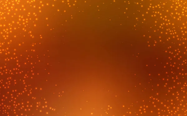 Donker oranje vector patroon met nachtelijke hemel sterren. — Stockvector