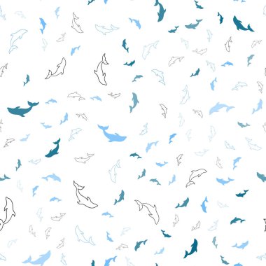 Açık Pembe, Mavi vektör yunuslar ile sorunsuz arka plan.