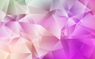 Açık Pembe, Yeşil vektör üçgen mozaik arka plan.