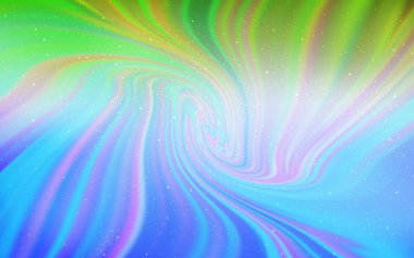 Açık mavi, kozmik yıldızlar ile yeşil vektör düzeni.