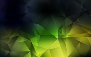 Koyu Yeşil, Sarı vektör parlayan üçgen arka plan.