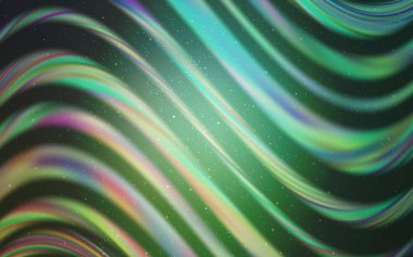 Açık mavi, astronomik yıldızlar ile yeşil vektör arka plan.