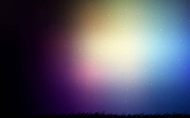 Lacivert, Uzay yıldızları ile sarı vektör şablonu.