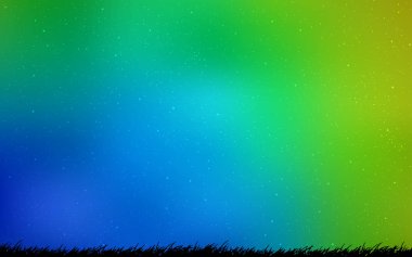 Açık mavi, Samanyolu yıldızlar ile yeşil vektör doku.