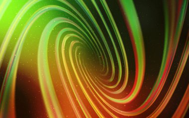 Açık Yeşil, Uzay yıldızları ile Sarı vektör şablonu.