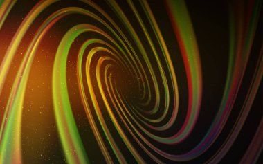 Koyu Yeşil, Gökada yıldızları ile sarı vektör arka plan.