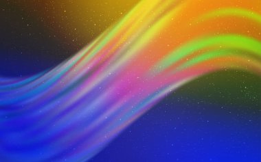 Açık Mavi, Uzay yıldızları ile sarı vektör şablonu.