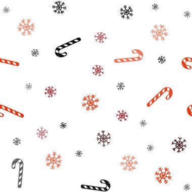 Koyu Kırmızı, xmas tatlılar, şekerler ile Sarı vektör dikişsiz doku.