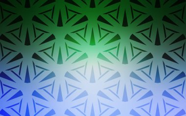 Açık Mavi, çizgileri ve üçgenleri olan yeşil vektör düzeni.