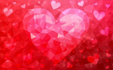 Tatlı kalpli Açık Kırmızı vektör arka planı.